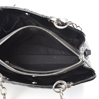 Christian Dior Patent Cannage Dior Soft Zipped Shopping Tote Black 4 of 12