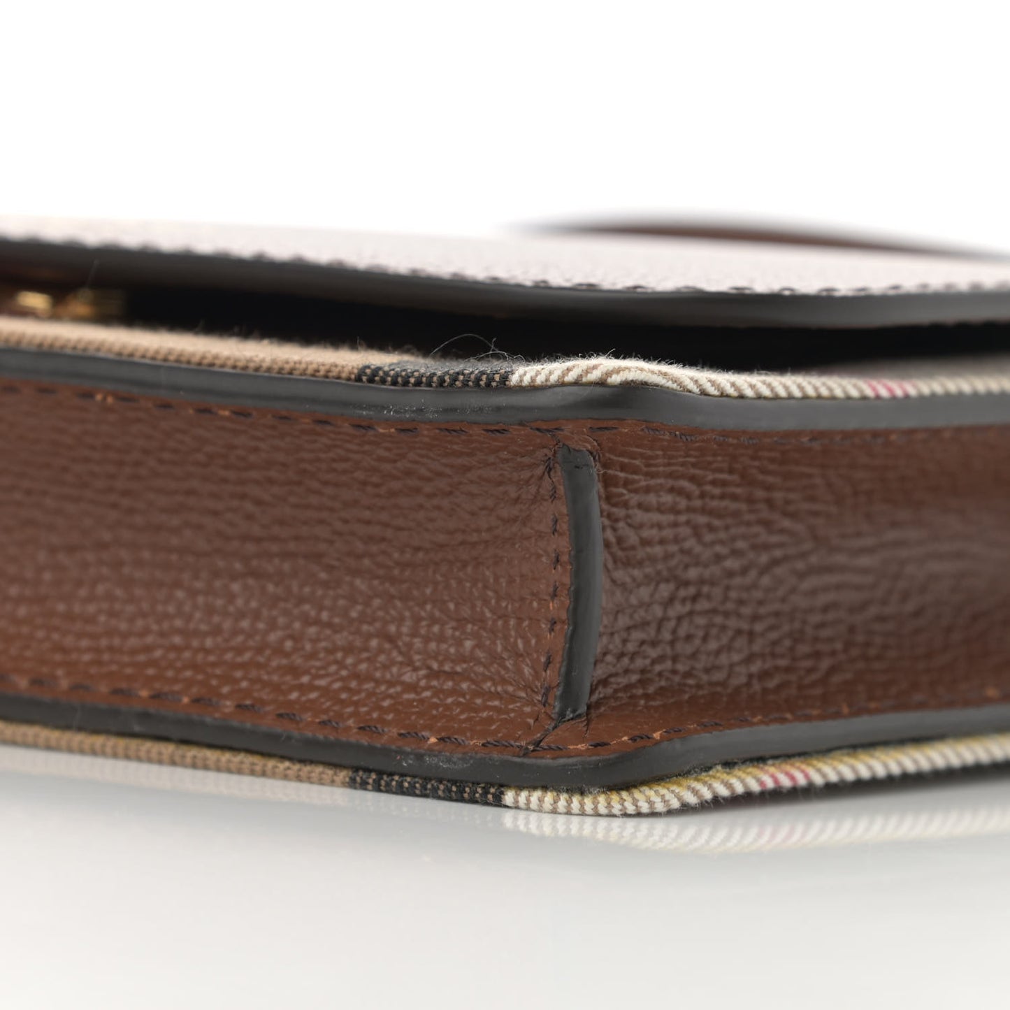 Grained Calfskin House Check Tartan Mix Hampshire Wallet On Chain Tan