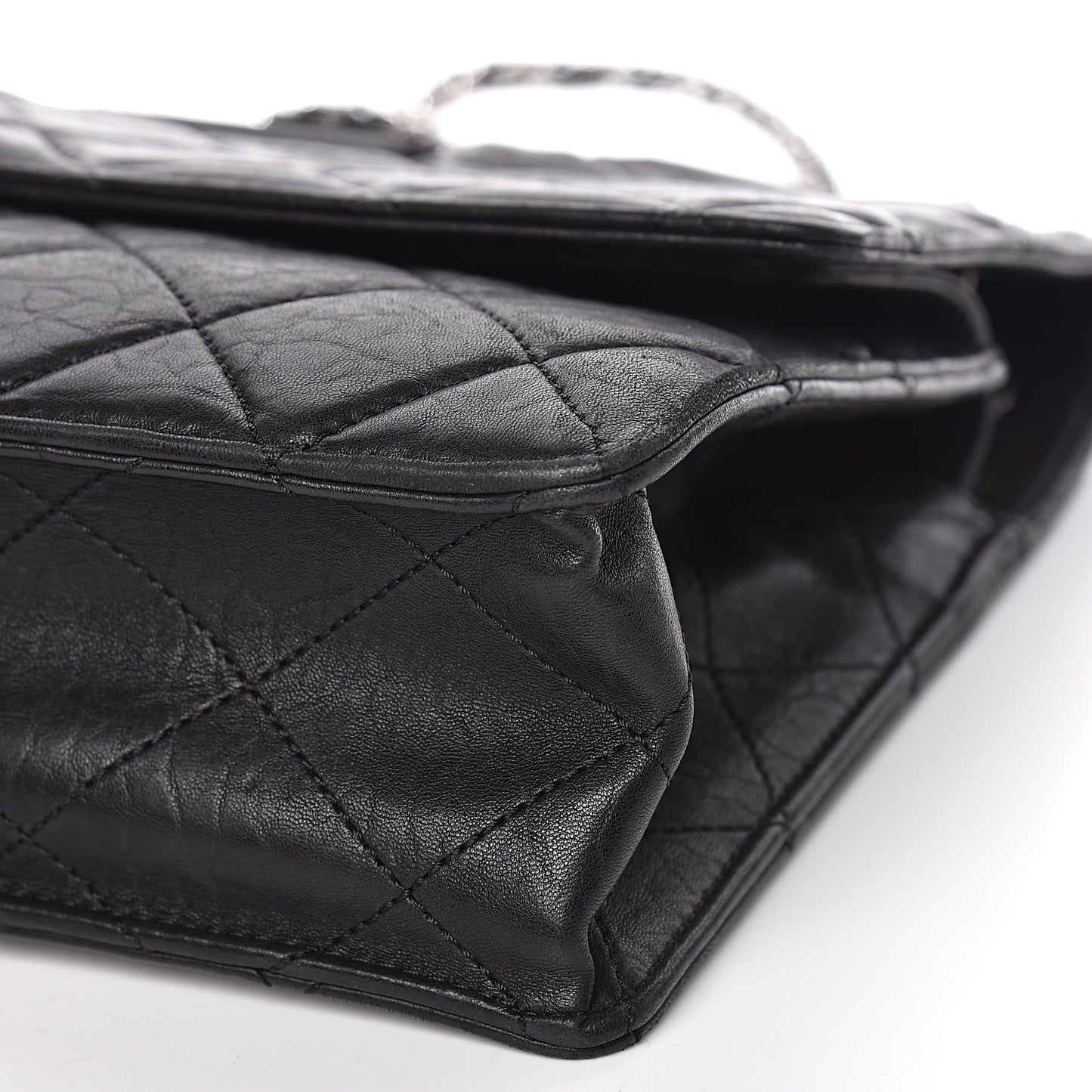 Washed Lambskin Maxi Take Away Flap Bag Black