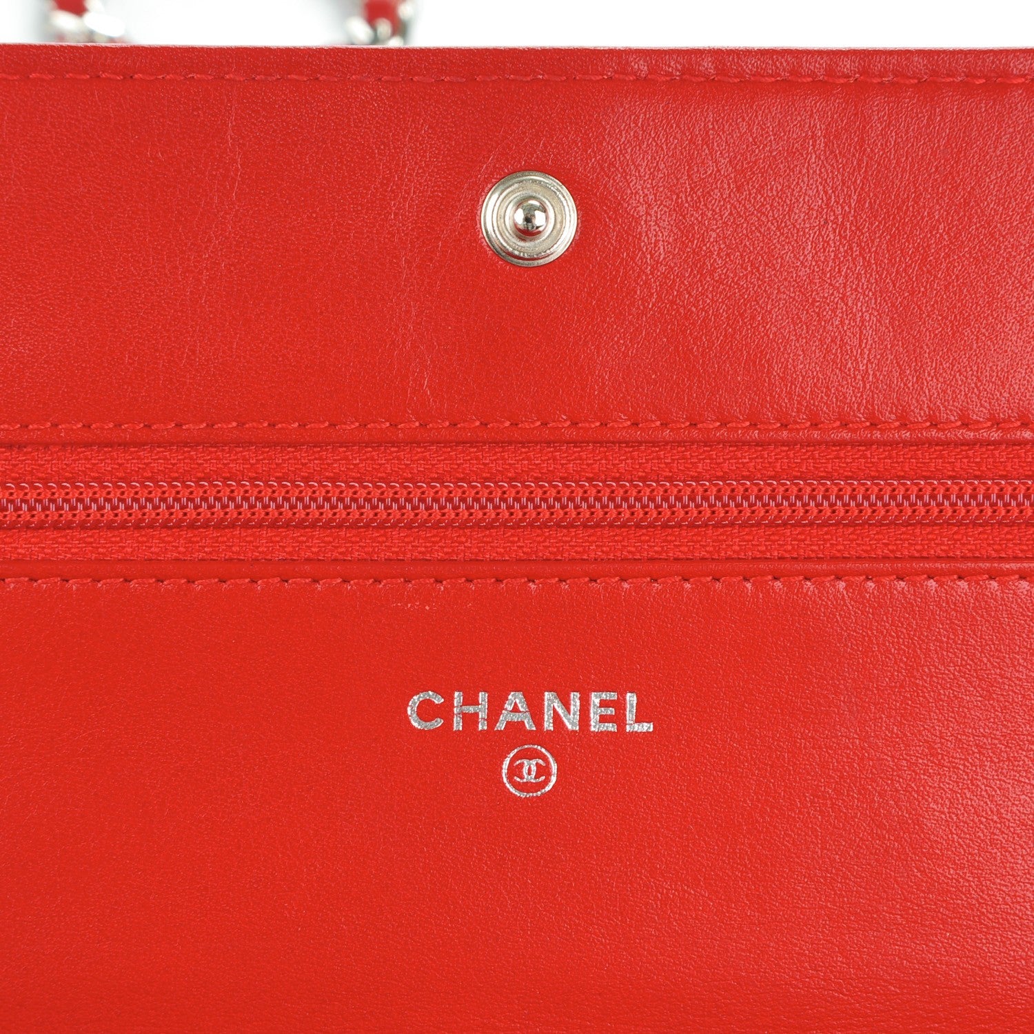 Chanel Patent Camellia Embossed Wallet On Chain WOC Dark Red 6 of 8