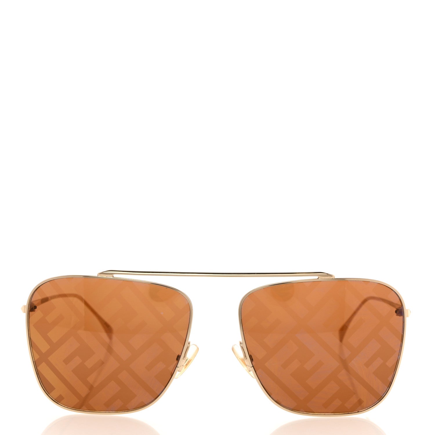 Fendi Metal Fendi Forever Aviator Sunglasses FF0406/S Gold 2 of 8