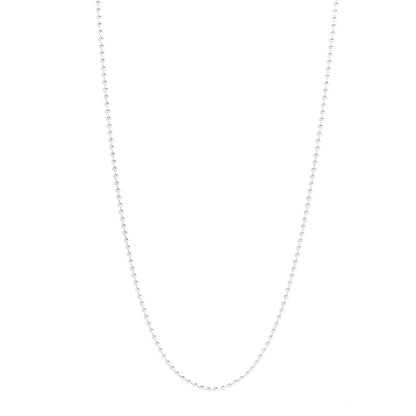 Tiffany Sterling Silver 2mm Beaded Chain Necklace 24" 1 of 6