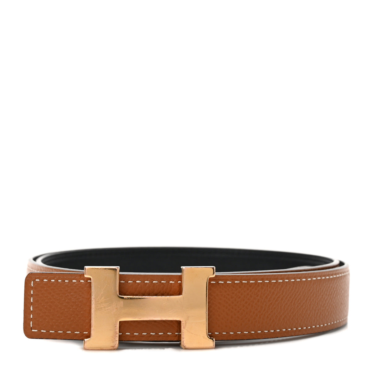 Hermes Swift Epsom 24mm Mini Constance H Belt 85 34 Black Gold 1 of 4