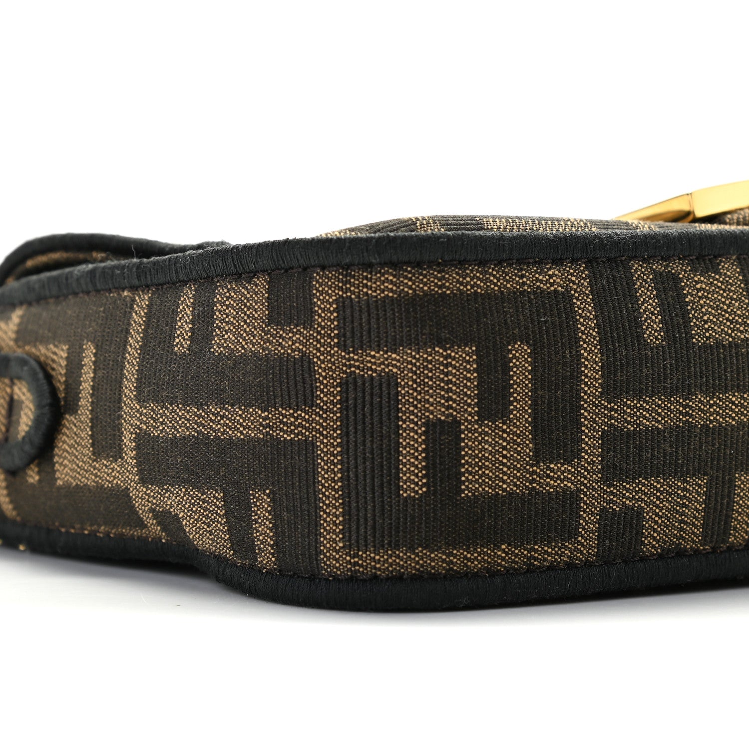 Fendi Fabric Jacquard FF 1974 Mini Baguette Tobacco Moro Black 8 of 9
