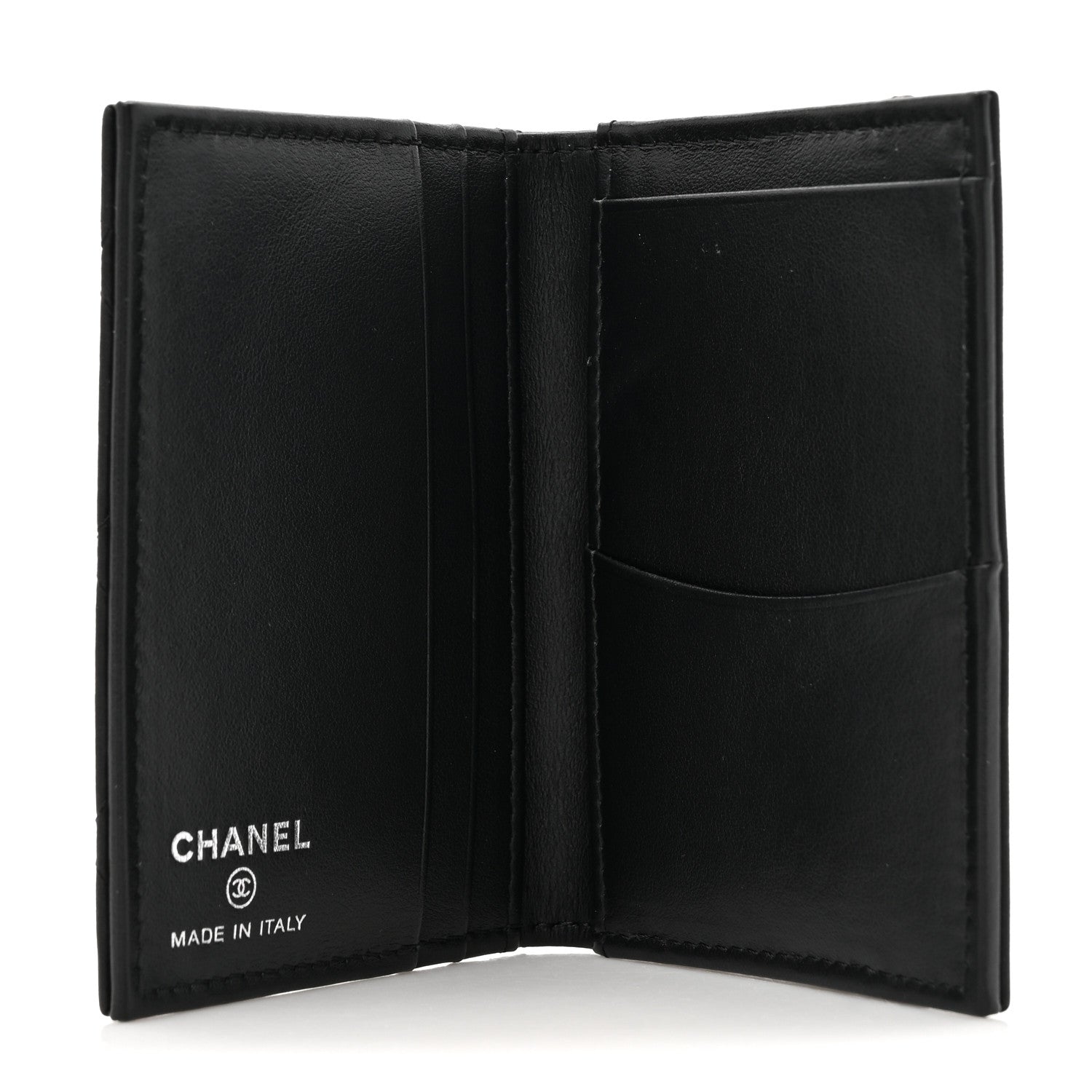 Chanel Grained Calfskin Quilted Card Holder Wallet So Black 5 of 9