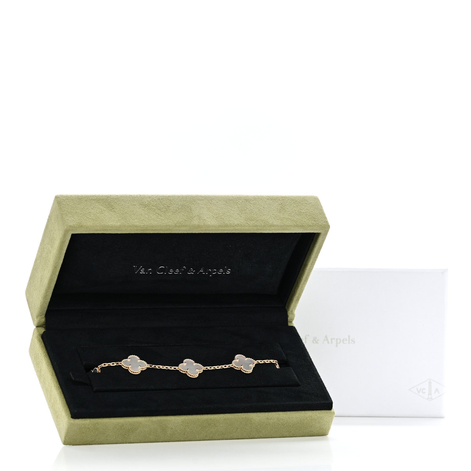 Van Cleef & Arpels 18K Yellow Gold Mother of Pearl 5 Motifs Vintage Alhambra Bracelet 5 of 5