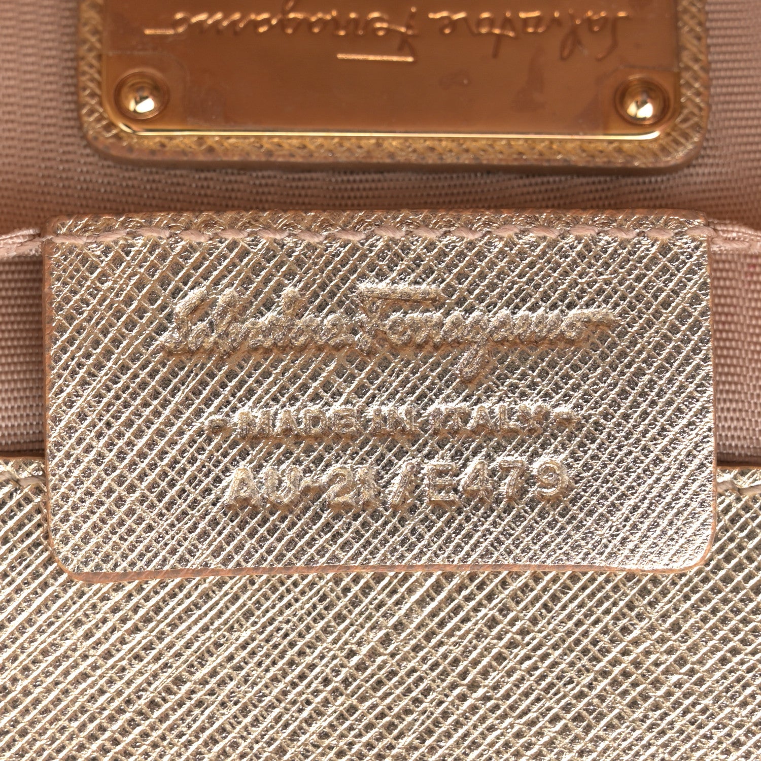 Salvatore Ferragamo Printed Calfskin Ginny Crossbody Bag Gold 7 of 16