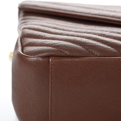Saint Laurent Sheepskin Matelasse Chevron Monogram Large College Satchel Brandy Old 12 of 12
