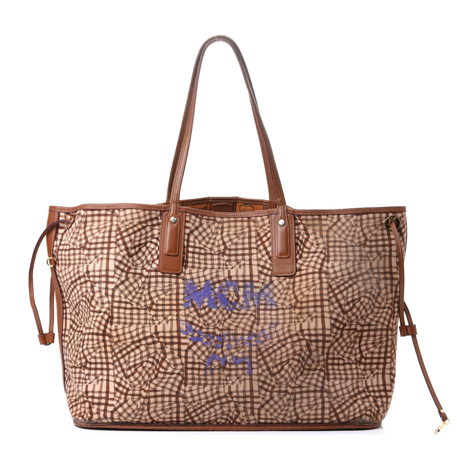 MCM Visetos Large Liz Reversible Shopper Tote Cognac 10 of 16