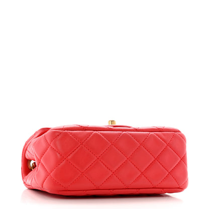 Chanel Lambskin Quilted Mini Pearl Crush Flap Red 4 of 12