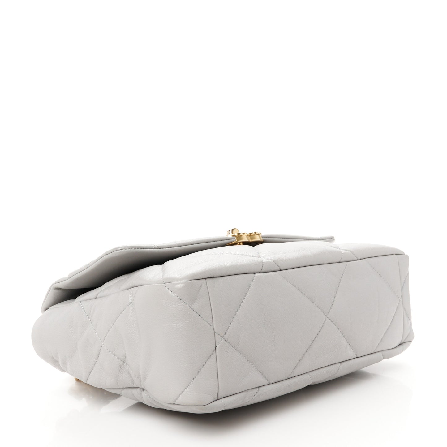 Goatskin Quilted Large Chanel 19 Flap Grey