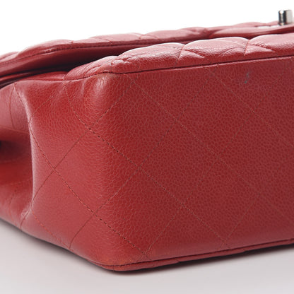 Chanel Caviar Quilted Jumbo Double Flap Red 10 of 12