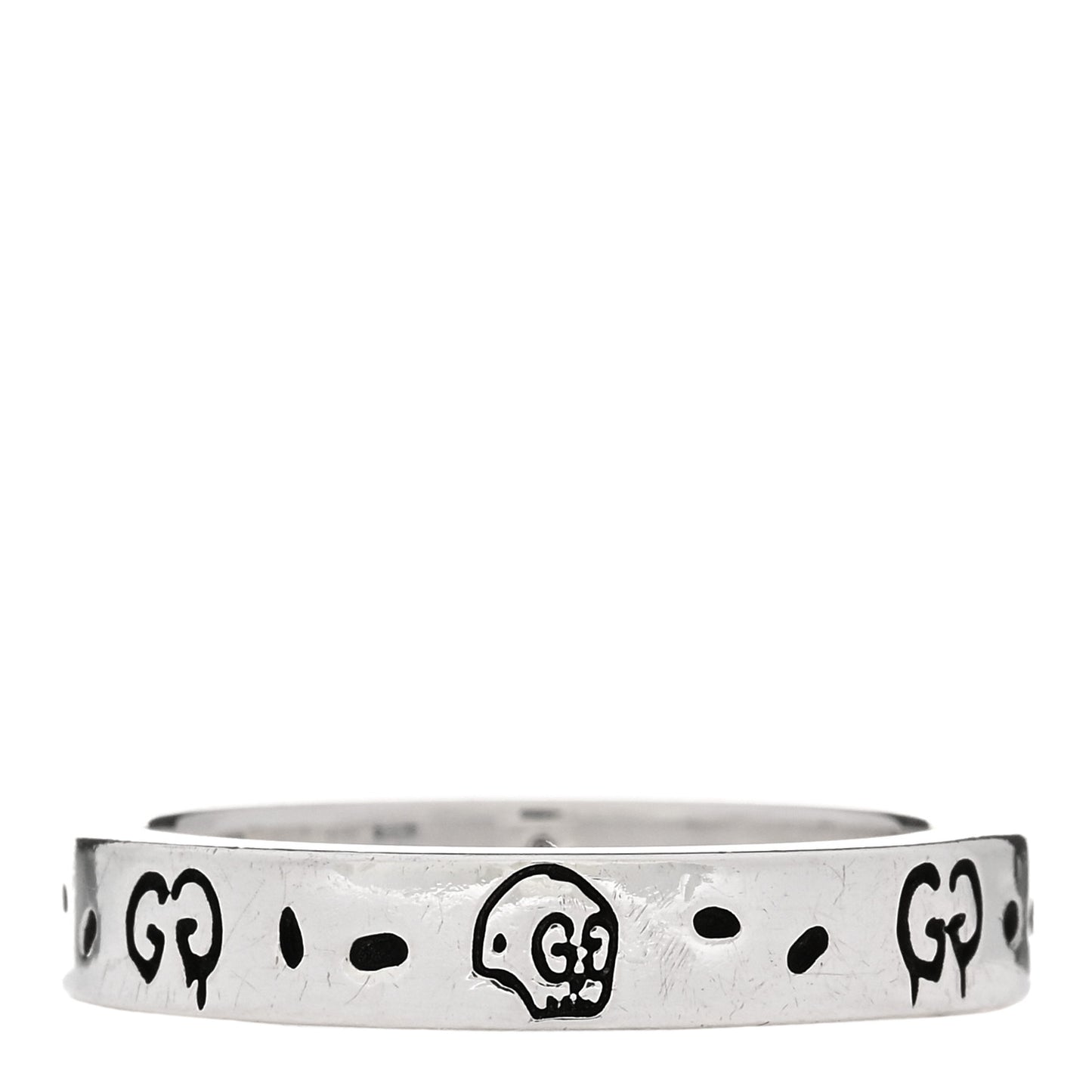 Sterling Silver GucciGhost Hamlet Skull Narrow Ring 58 8.5