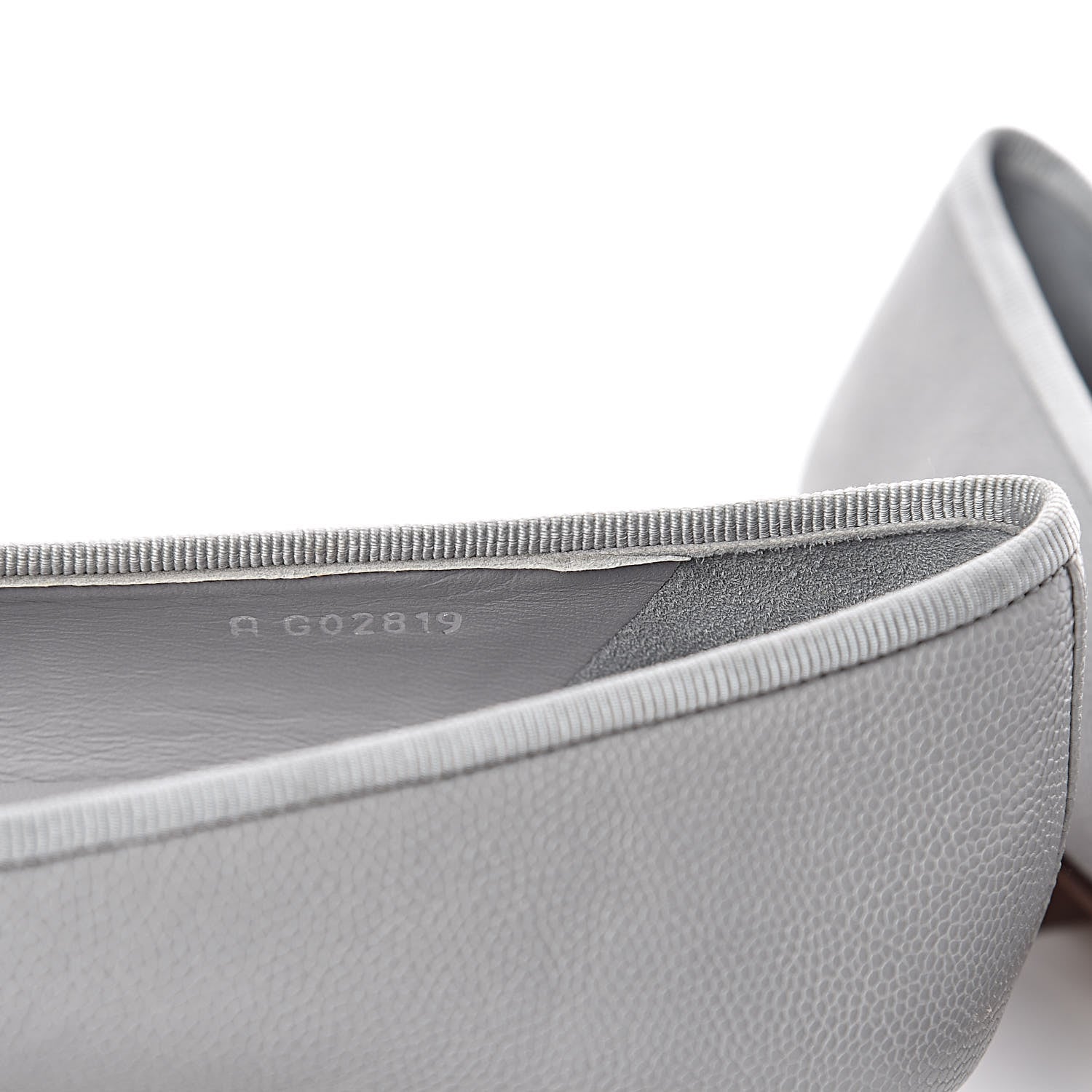 Chanel Caviar CC Cap Toe Ballerina Flats 38 Grey 10 of 11