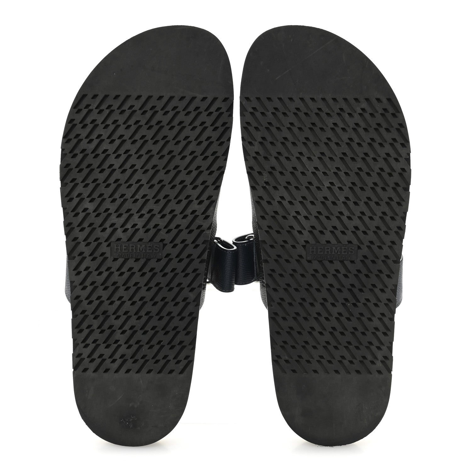 Hermes Epsom Mens Chypre Sandals 44.5 Black Bleu Céleste 6 of 10
