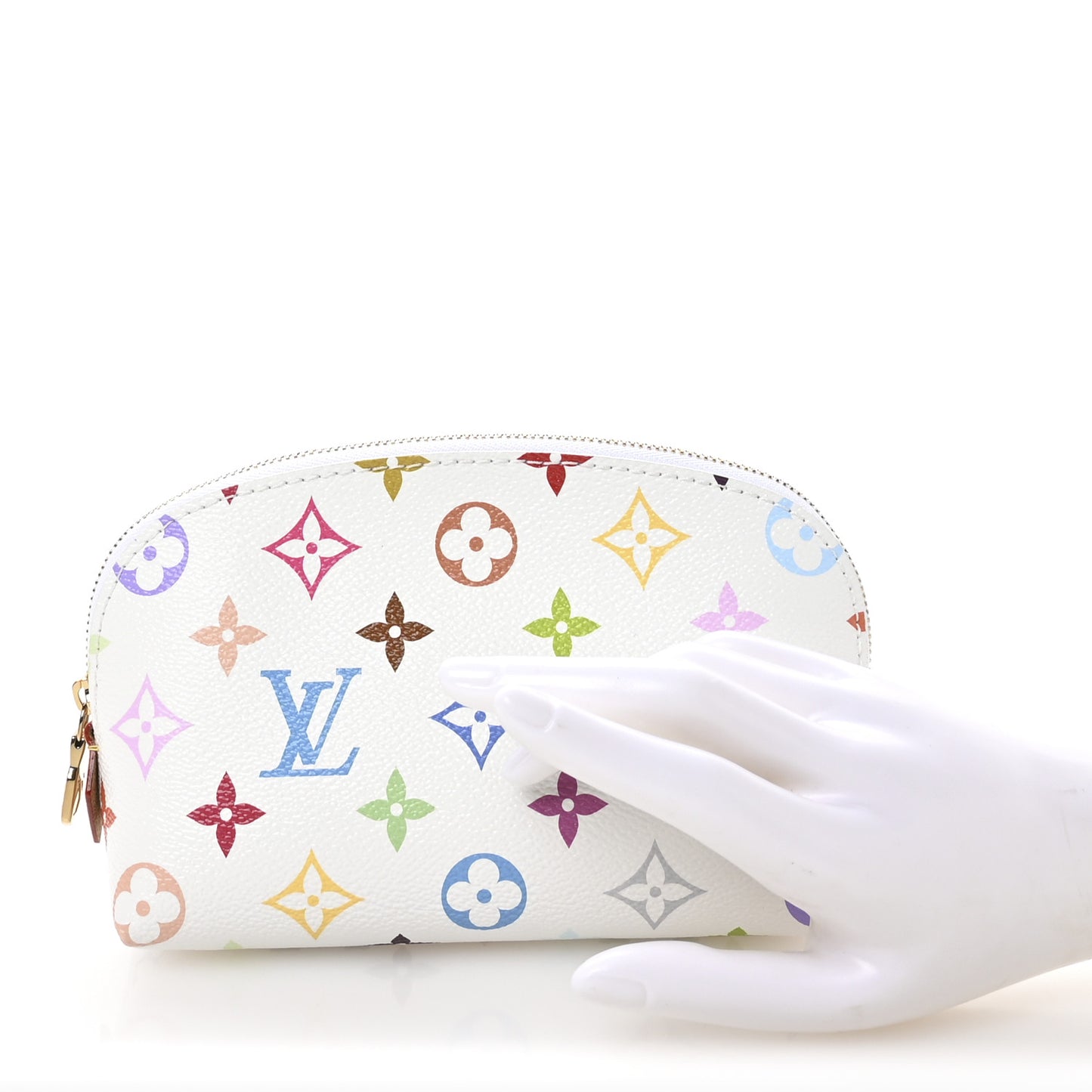 LV X TM Monogram Multicolor Cosmetic Pouch PM White