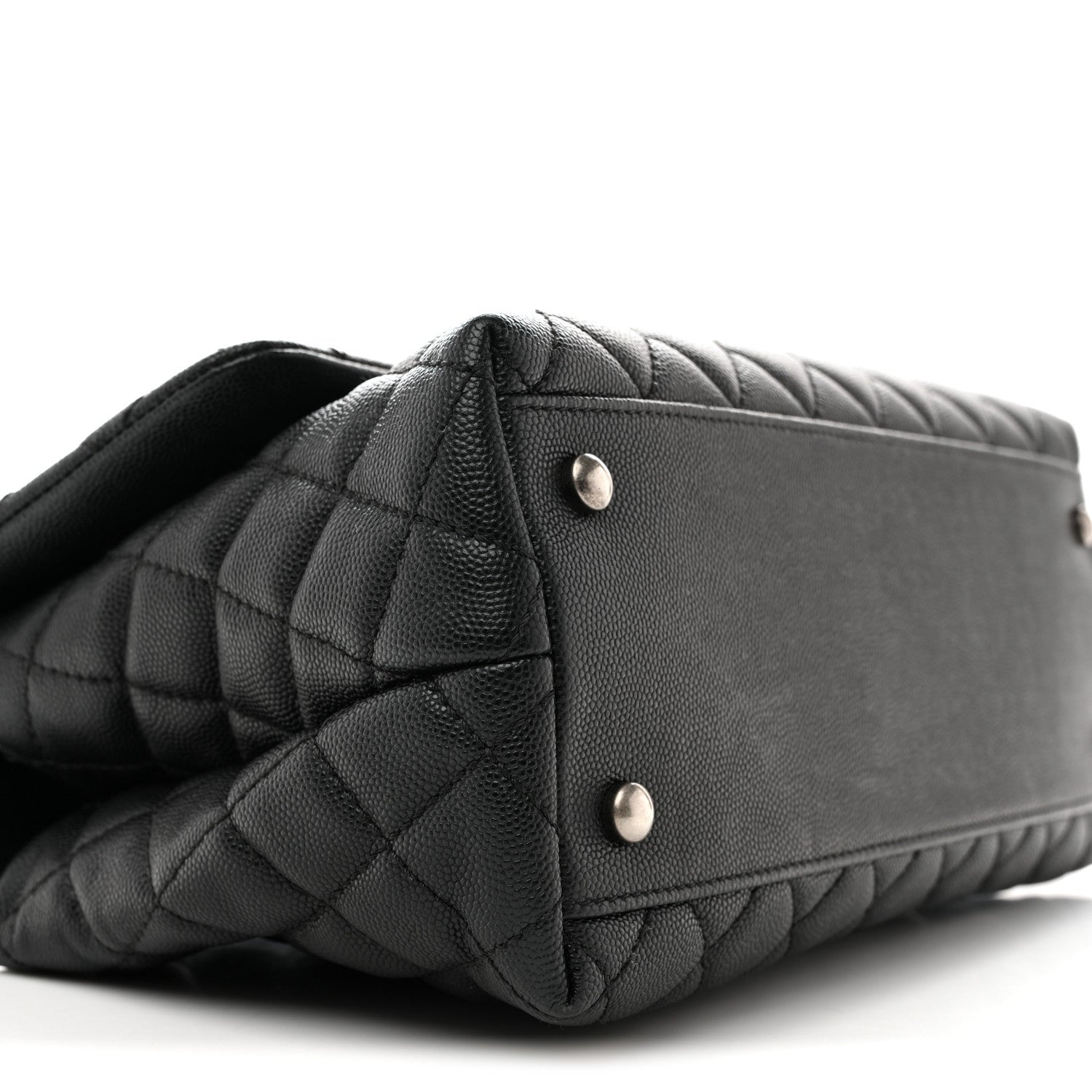 Chanel Caviar Lizard Embossed Quilted Small Coco Handle Flap Black 9 of 15