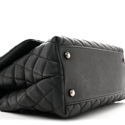 Chanel Caviar Lizard Embossed Quilted Small Coco Handle Flap Black 9 of 15