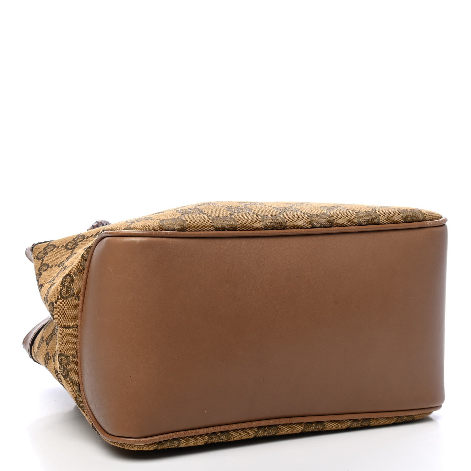 Gucci Monogram Woven Handle Tote Tan 3 of 8