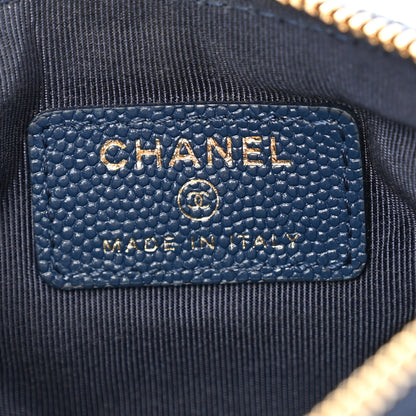Chanel Caviar Quilted Small Cosmetic Case Navy Blue 6 of 9