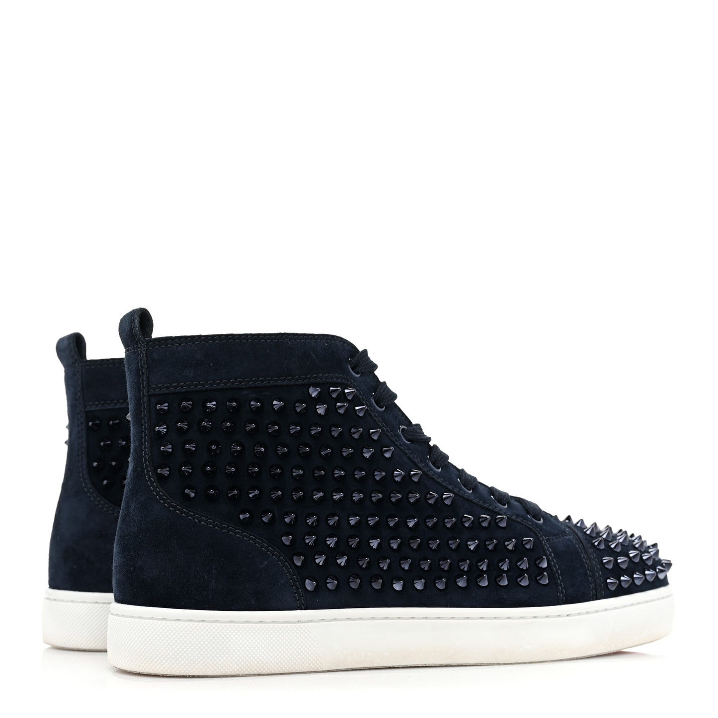 Veau Velours Mens Louis Spikes Flat Sneakers 42 Marine