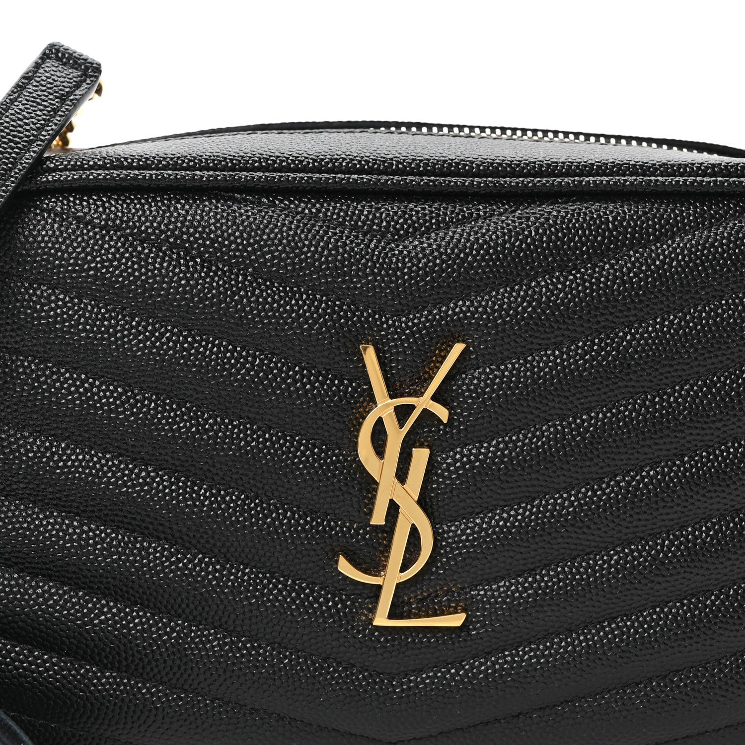 Saint Laurent Grain De Poudre Matelasse Monogram Mini Lou Camera Bag Black 8 of 11