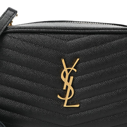 Saint Laurent Grain De Poudre Matelasse Monogram Mini Lou Camera Bag Black 8 of 11