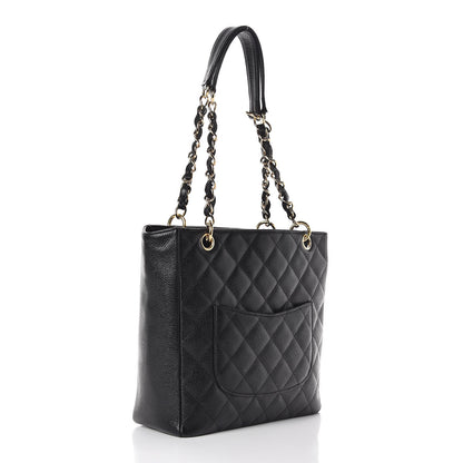 Chanel Caviar Quilted Petit Shopping Tote PST Black 3 of 11
