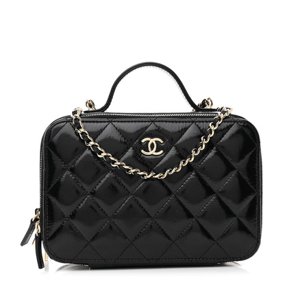 Chanel Shiny Lambskin Quilted CC Vanity Case Black 1 of 11