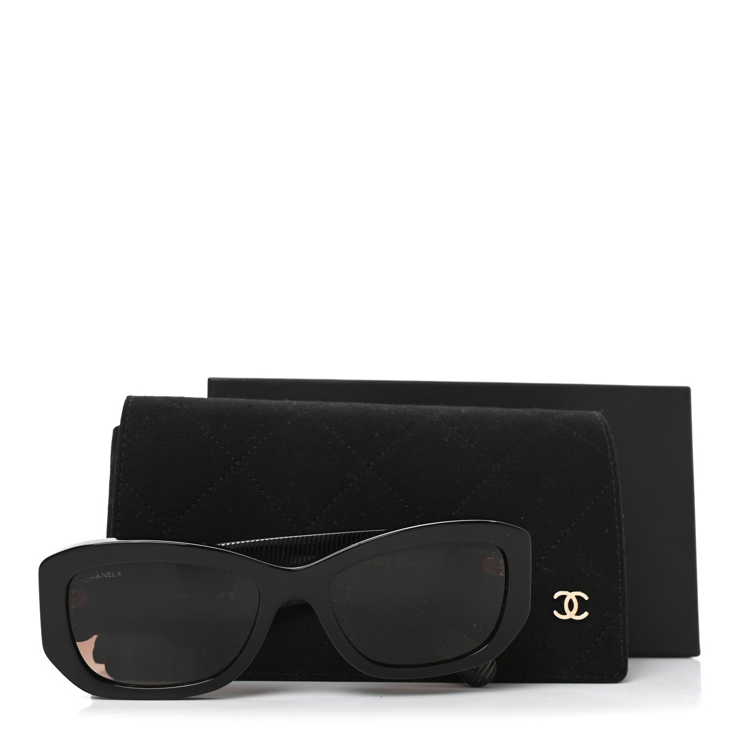 Chanel Acetate Rectangle Sunglasses 5493 Black Brown 7 of 7