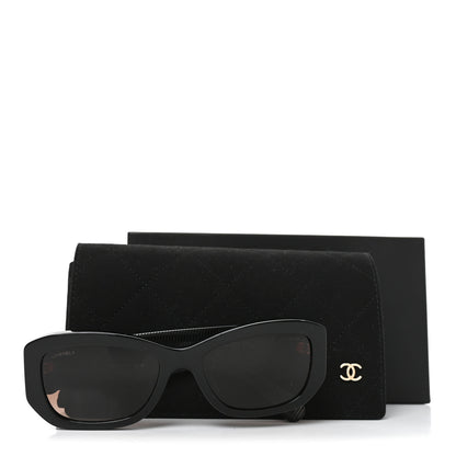 Chanel Acetate Rectangle Sunglasses 5493 Black Brown 7 of 7