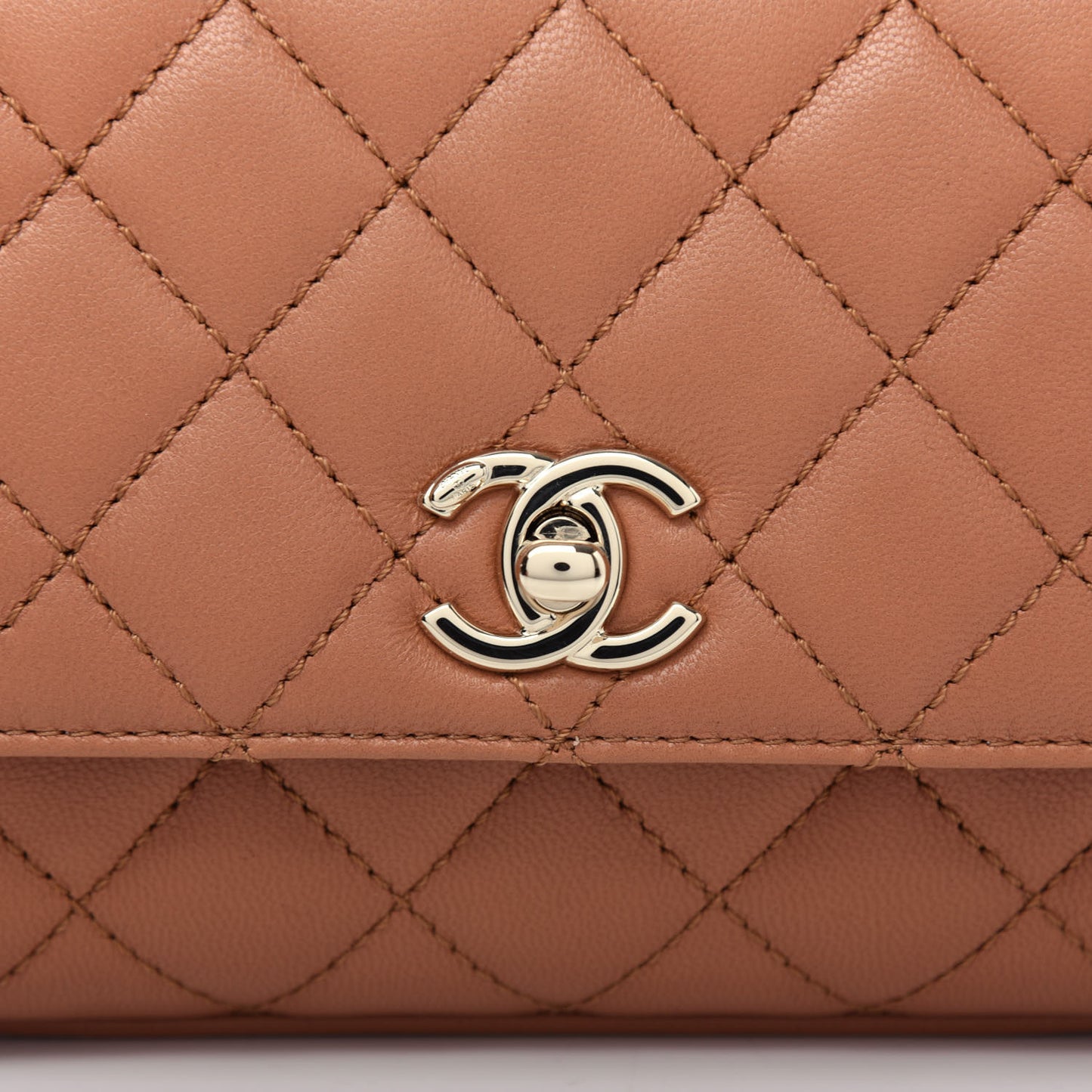 Goatskin Quilted Extra Mini Rainbow Coco Handle Flap Brown
