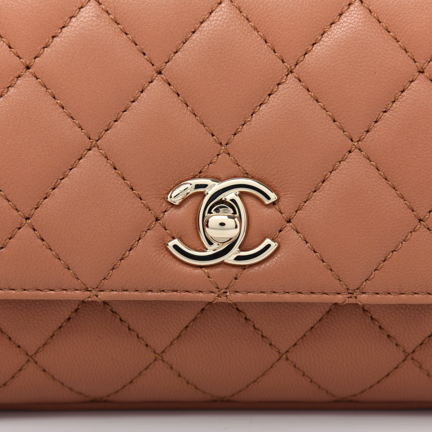 Chanel Goatskin Quilted Extra Mini Rainbow Coco Handle Flap Brown 10 of 10
