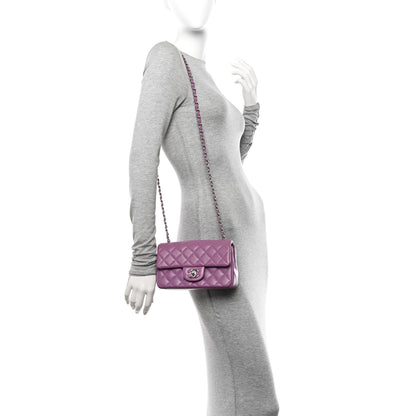 Chanel Lambskin Quilted Mini Rectangular Flap Purple 2 of 13