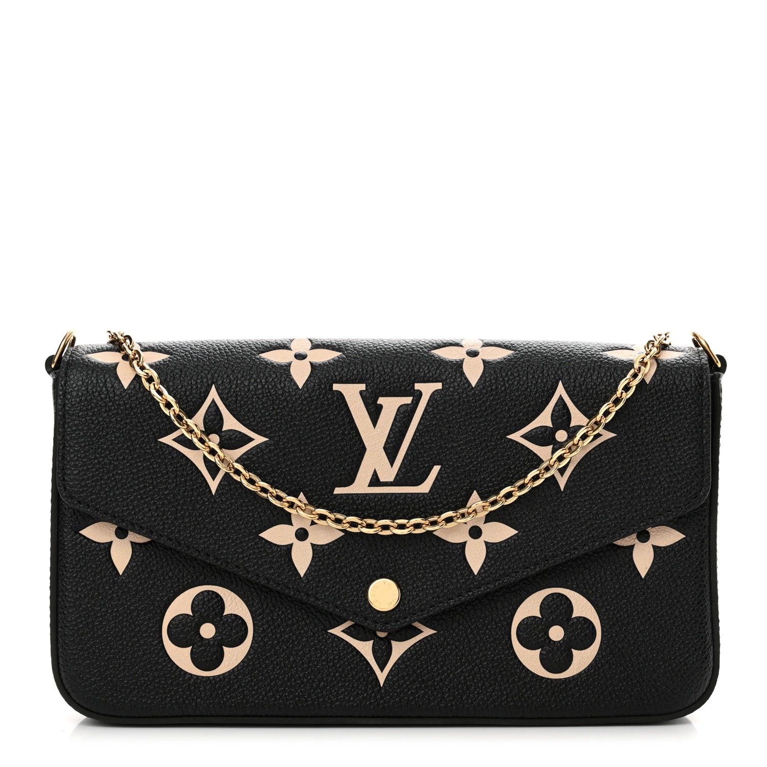 Louis Vuitton Empreinte Monogram Giant Felicie Pochette Black Beige 1 of 10