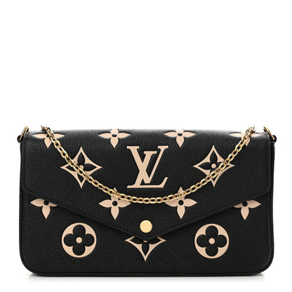Louis Vuitton Empreinte Monogram Giant Felicie Pochette Black Beige 1 of 10