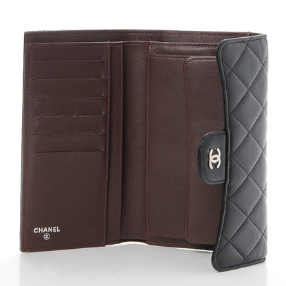 Chanel Lambskin Quilted Large Flap Wallet Black 5 of 8