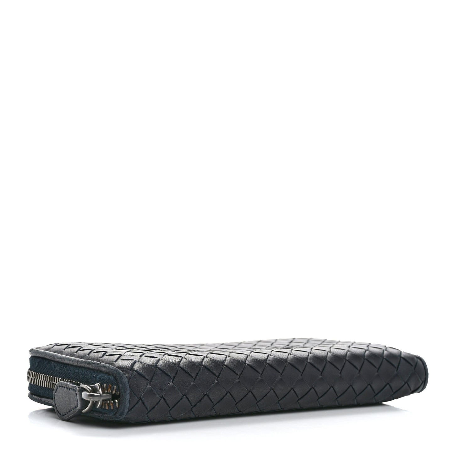 Nappa Intrecciato Zip Around Wallet Blue