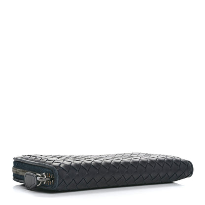 Bottega Veneta Nappa Intrecciato Zip Around Wallet Blue 4 of 13