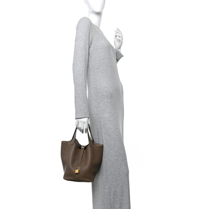 Hermes Taurillon Clemence Picotin Lock 22 MM Etoupe 2 of 11