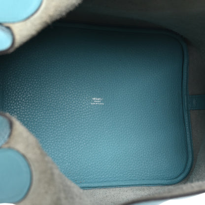 Hermes Taurillon Clemence Picotin 26 GM Bleu Atoll 5 of 12