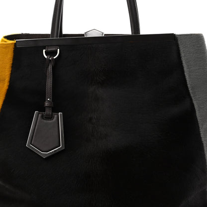 Fendi Calf Hair Large 2jours Tote Brown Giallo Acciaio 7 of 10