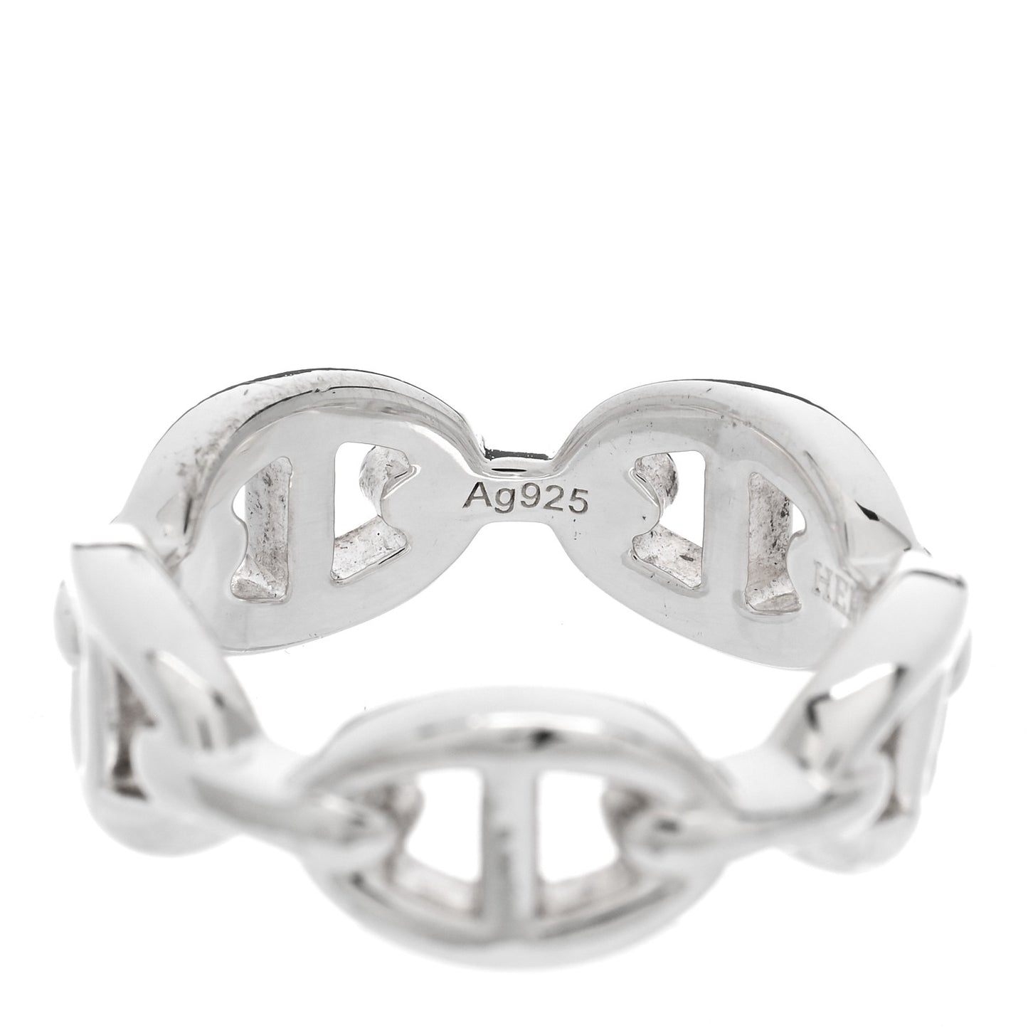 Sterling Silver PM Chaine d'Ancre Enchainee Band Ring 54 6.75