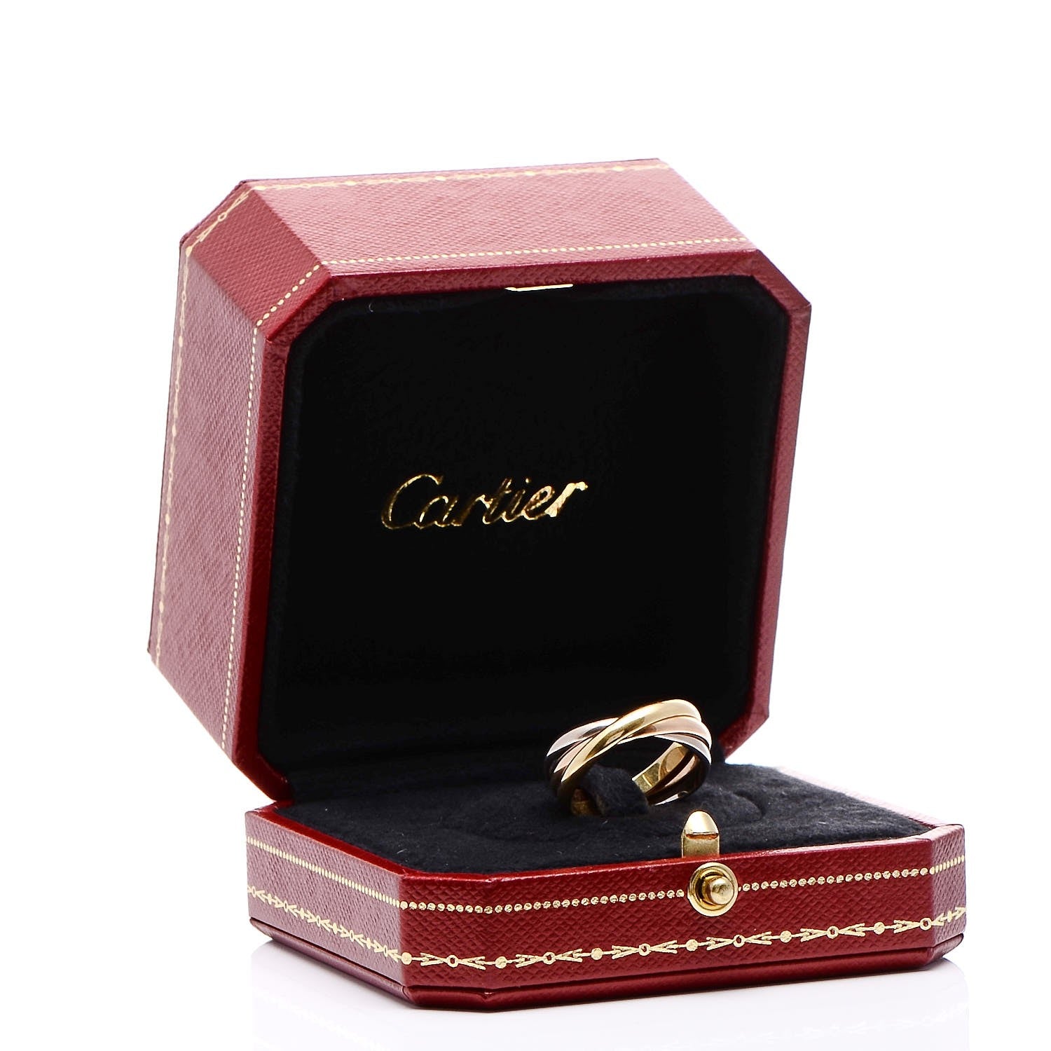 Cartier 18K Pink Yellow White Gold Small Trinity Ring 56 7.5 7 of 7
