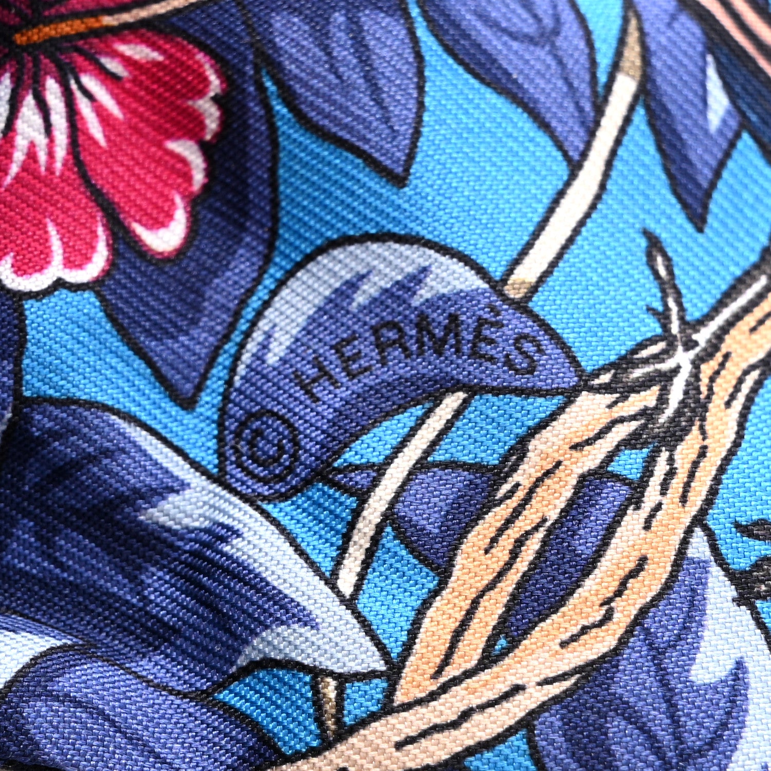 Hermes Silk Jungle Love Love Twilly Bleu Gitane Gris Bleuete 4 of 5