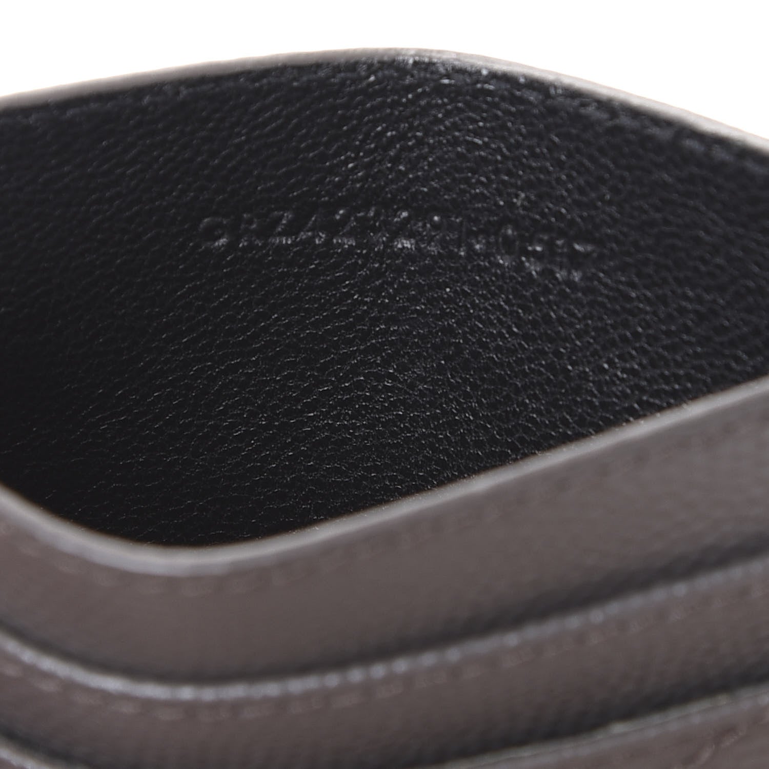 Saint Laurent Grain De Poudre Matelasse Chevron Monogram Credit Card Case Coal 8 of 10