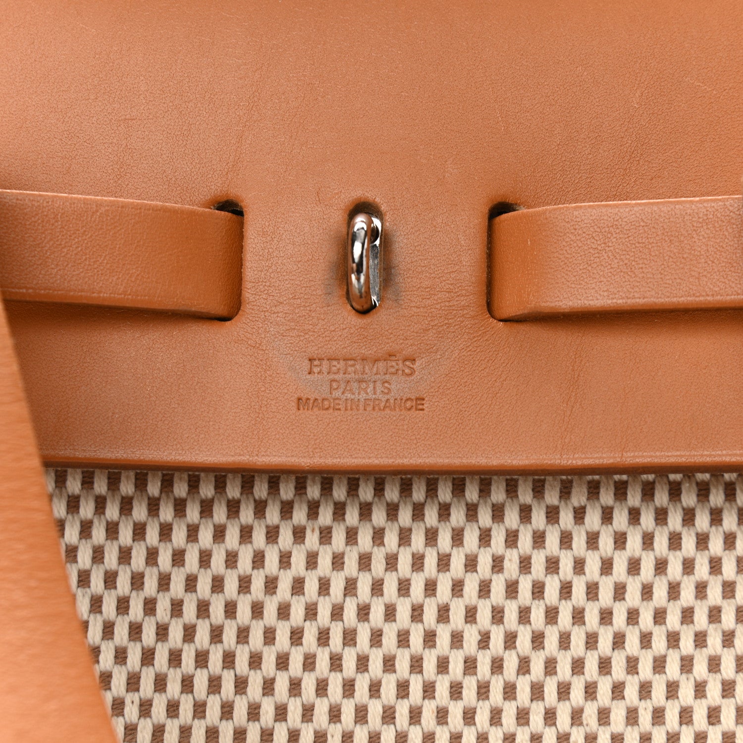 Hermes Toile Vache Calfskin Herbag 30 PM Backpack Natural 7 of 20