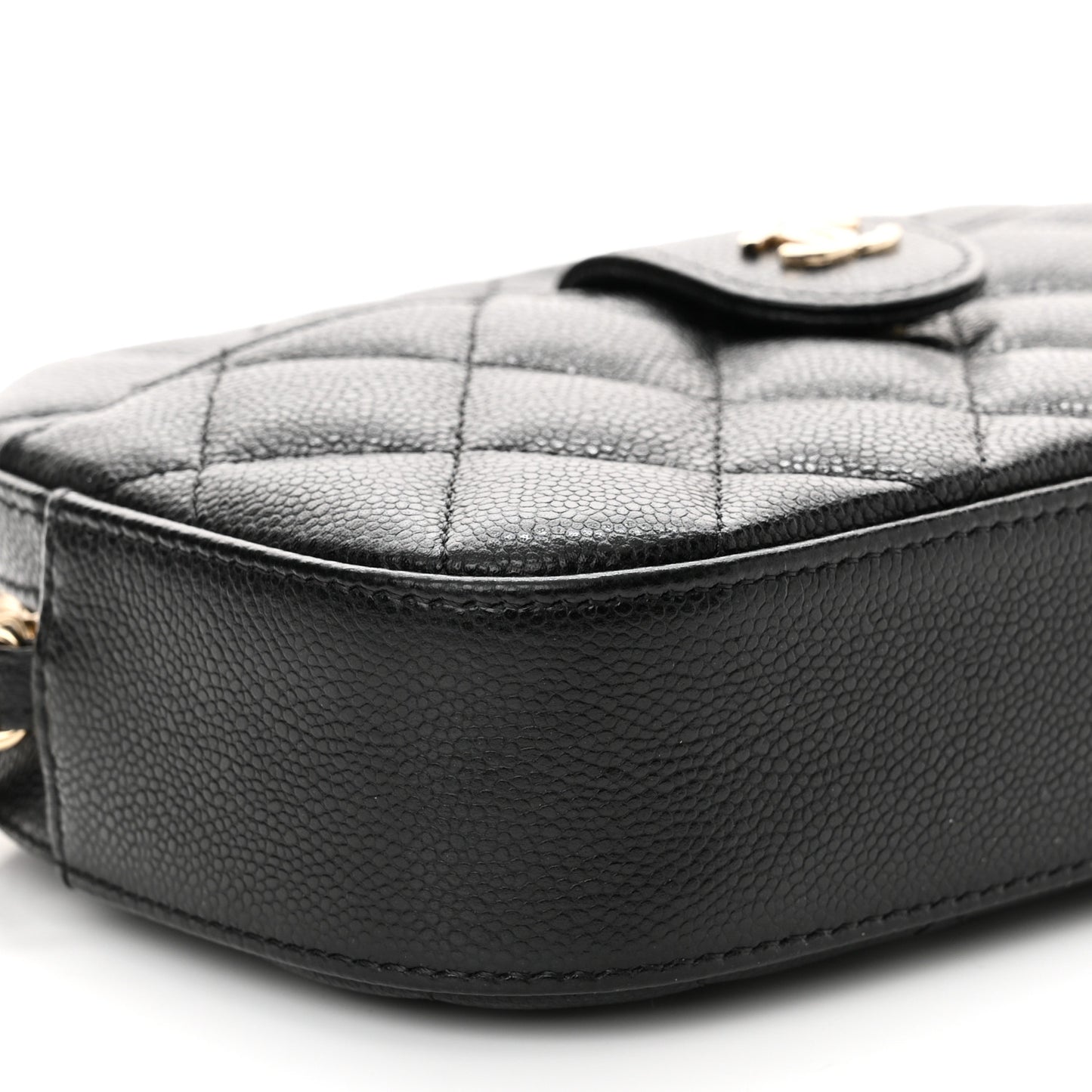 Caviar Quilted Chain Camera Bag Black