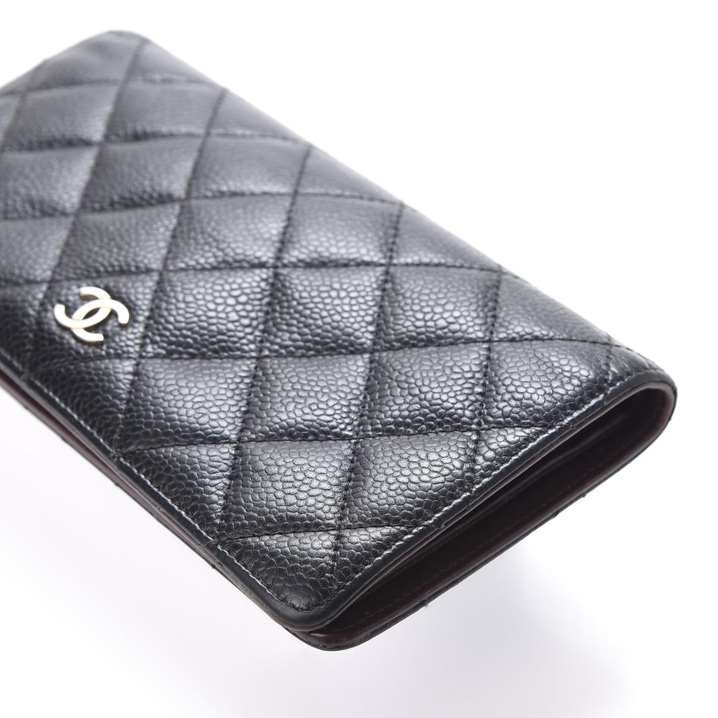 Caviar Quilted Yen Wallet Black