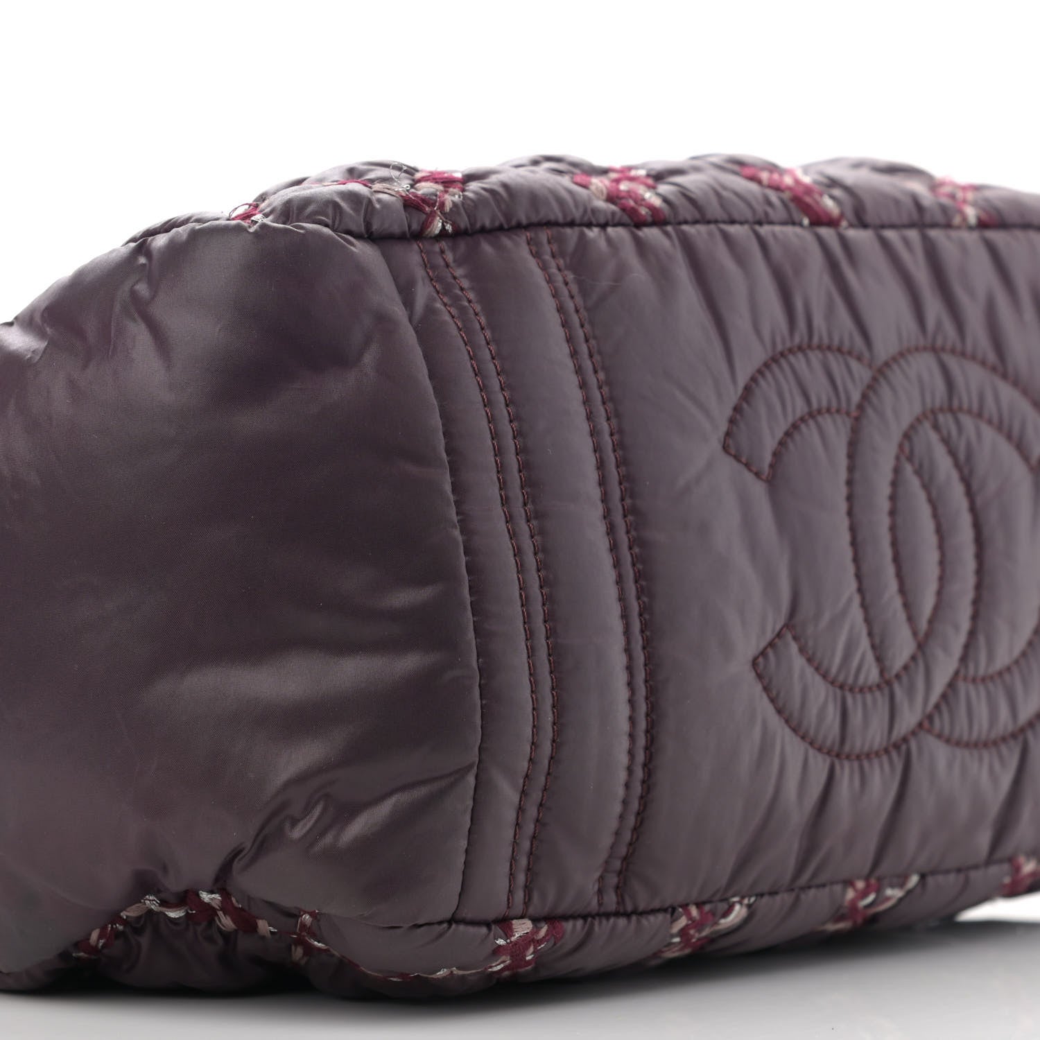 Chanel Nylon Quilted Tweed Stitch Bubble Camera Case Purple 9 of 12